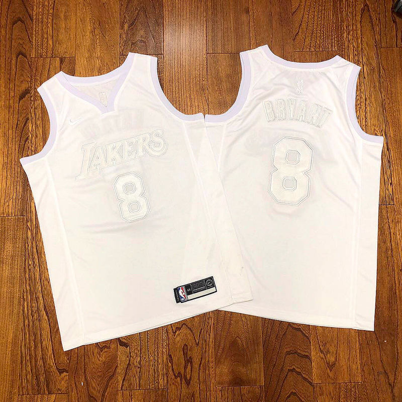 Men Los Angeles Lakers #8 Bryant white Game Nike NBA Jerseys Print